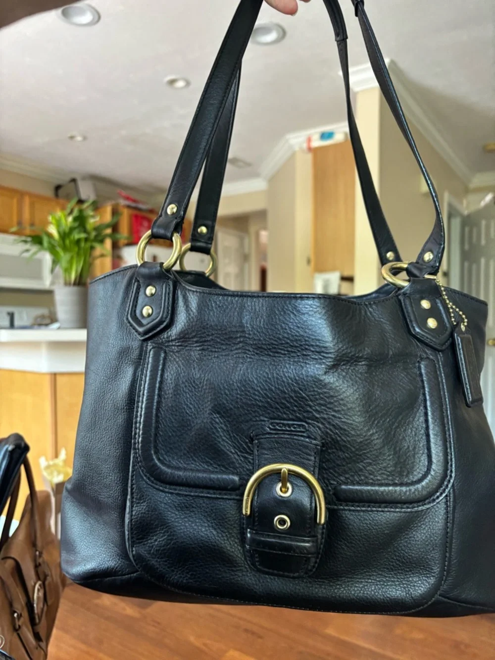 Coach K1381-F24961 Campbell Belle Carryall Black Pebbled Leather Satchel is BNOT - Picture 16 of 16